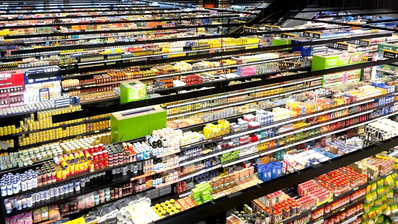 Market reyonunda büyük ambalajlı ürünler